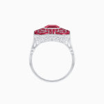 Load image into Gallery viewer, Art Deco Style Emerald Cut Geometric Engagement Ring with Diamond