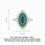 Load image into Gallery viewer, Art Deco Style Marquise Shape Gemstone Ring