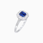 Load image into Gallery viewer, Art Deco Style Asscher Cut Halo Engagement Ring with Diamond