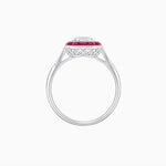 Load image into Gallery viewer, Art Deco Inspired Emerald Cut French-Cut Gemstone Halo Ring