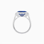 Load image into Gallery viewer, Art Deco Inspired Asscher Cut Ring with Baguette Diamond Halo