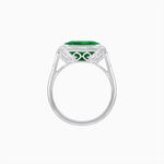 Load image into Gallery viewer, Art Deco Inspired Asscher Cut Ring with Baguette Diamond Halo