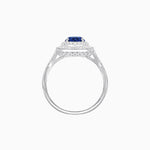 Load image into Gallery viewer, Art Deco Inspired Pear Cut Double Halo Ring with Baguette Diamonds