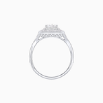 Load image into Gallery viewer, Art Deco Pear Shape Ring with Double Diamond Halo and Baguette Diamond Accents