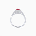 Load image into Gallery viewer, Marquise Diamond Double Halo Ring with Baguette Frame
