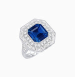 Load image into Gallery viewer, One-of-a-Kind Art Deco Inspired Emerald Cut Double Halo Ring