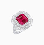 Load image into Gallery viewer, One-of-a-Kind Art Deco Inspired Emerald Cut Double Halo Ring