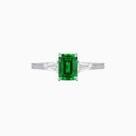 Load image into Gallery viewer, Emerald Cut Three-Stone Art Deco Inspired Engagement Ring
