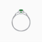 Load image into Gallery viewer, Emerald Cut Three-Stone Art Deco Inspired Engagement Ring