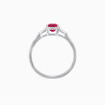 Load image into Gallery viewer, Emerald Cut Three-Stone Art Deco Inspired Engagement Ring