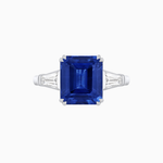 Load image into Gallery viewer, Emerald-Cut Engagement Ring with Tapered Baguette Side Stones