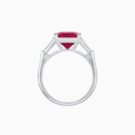 Load image into Gallery viewer, Emerald-Cut Engagement Ring with Tapered Baguette Side Stones