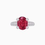 Load image into Gallery viewer, 14K White Gold Oval Pink Tourmaline and Diamond Ring – Classic Collection
