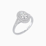 Load image into Gallery viewer, Vintage Inspired Oval Cut Double Halo Engagement Ring
