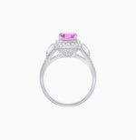 Load image into Gallery viewer, Emerald-Cut Diamond Halo Cocktail Ring with Baguette Accents