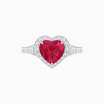 Load image into Gallery viewer, Vintage Inspired Heart Shape Halo Ring with Baguette Diamonds