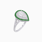 Load image into Gallery viewer, Vintage Inspired Pear Cut Double Halo Gemstone & Diamond Ring