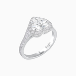 Load image into Gallery viewer, Vintage Inspired Heart Shape Halo Ring with Baguette Diamonds