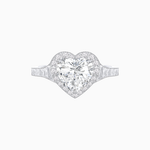 Load image into Gallery viewer, Vintage Inspired Heart Shape Halo Ring with Baguette Diamonds