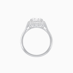 Load image into Gallery viewer, Vintage Inspired Heart Shape Halo Ring with Baguette Diamonds