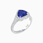 Load image into Gallery viewer, Vintage Inspired Heart Shape Halo Ring with Baguette Diamonds