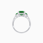 Load image into Gallery viewer, Art Deco Inspired Emerald Cut Three-Stone Ring with Tapered Baguettes
