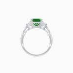Load image into Gallery viewer, Art Deco Inspired Emerald Cut Three-Stone Ring with Tapered Baguettes