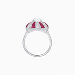 Load image into Gallery viewer, Art Deco Inspired Oval Sunburst Cocktail Ring with Calibré-Cut Gemstones