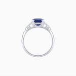 Load image into Gallery viewer, Art Deco Style Emerald Cut Three-Row Baguette Engagement Ring