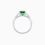 Load image into Gallery viewer, Art Deco Style Emerald Cut Three-Row Baguette Engagement Ring
