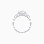 Load image into Gallery viewer, Art Deco Style Emerald Cut Three-Row Baguette Engagement Ring