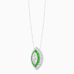 Load image into Gallery viewer, Art Deco Inspired Convertible Marquise Double Halo Ring Pendant