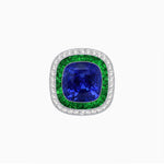 Load image into Gallery viewer, Double Halo Art Deco Style Convertible Ring Pendant with Cushion Cut Center Stone