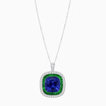 Load image into Gallery viewer, Double Halo Art Deco Style Convertible Ring Pendant with Cushion Cut Center Stone