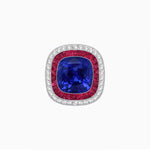 Load image into Gallery viewer, Double Halo Art Deco Style Convertible Ring Pendant with Cushion Cut Center Stone