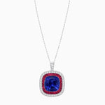 Load image into Gallery viewer, Double Halo Art Deco Style Convertible Ring Pendant with Cushion Cut Center Stone