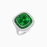 Load image into Gallery viewer, Double Halo Art Deco Style Convertible Ring Pendant with Cushion Cut Center Stone