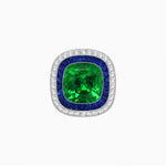 Load image into Gallery viewer, Double Halo Art Deco Style Convertible Ring Pendant with Cushion Cut Center Stone