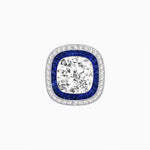 Load image into Gallery viewer, Double Halo Art Deco Style Convertible Ring Pendant with Cushion Cut Center Stone