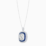 Load image into Gallery viewer, Double Halo Art Deco Style Convertible Ring Pendant with Cushion Cut Center Stone