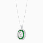Load image into Gallery viewer, Double Halo Art Deco Style Convertible Ring Pendant with Cushion Cut Center Stone