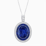 Load image into Gallery viewer, Art Deco Inspired Convertible Oval Double Halo Ring Pendant
