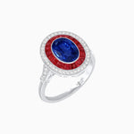 Load image into Gallery viewer, Art Deco Inspired Convertible Oval Double Halo Ring Pendant