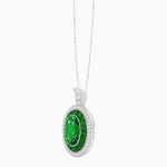 Load image into Gallery viewer, Art Deco Inspired Convertible Oval Double Halo Ring Pendant