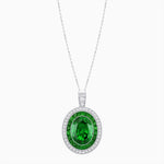 Load image into Gallery viewer, Art Deco Inspired Convertible Oval Double Halo Ring Pendant