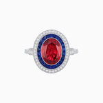 Load image into Gallery viewer, Art Deco Inspired Convertible Oval Double Halo Ring Pendant