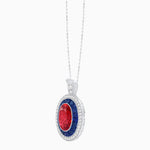 Load image into Gallery viewer, Art Deco Inspired Convertible Oval Double Halo Ring Pendant