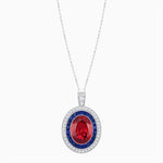 Load image into Gallery viewer, Art Deco Inspired Convertible Oval Double Halo Ring Pendant