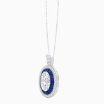 Load image into Gallery viewer, Art Deco Inspired Convertible Oval Double Halo Ring Pendant
