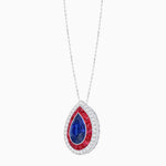 Load image into Gallery viewer, Art Deco Inspired Convertible Pear Double Halo Ring Pendant